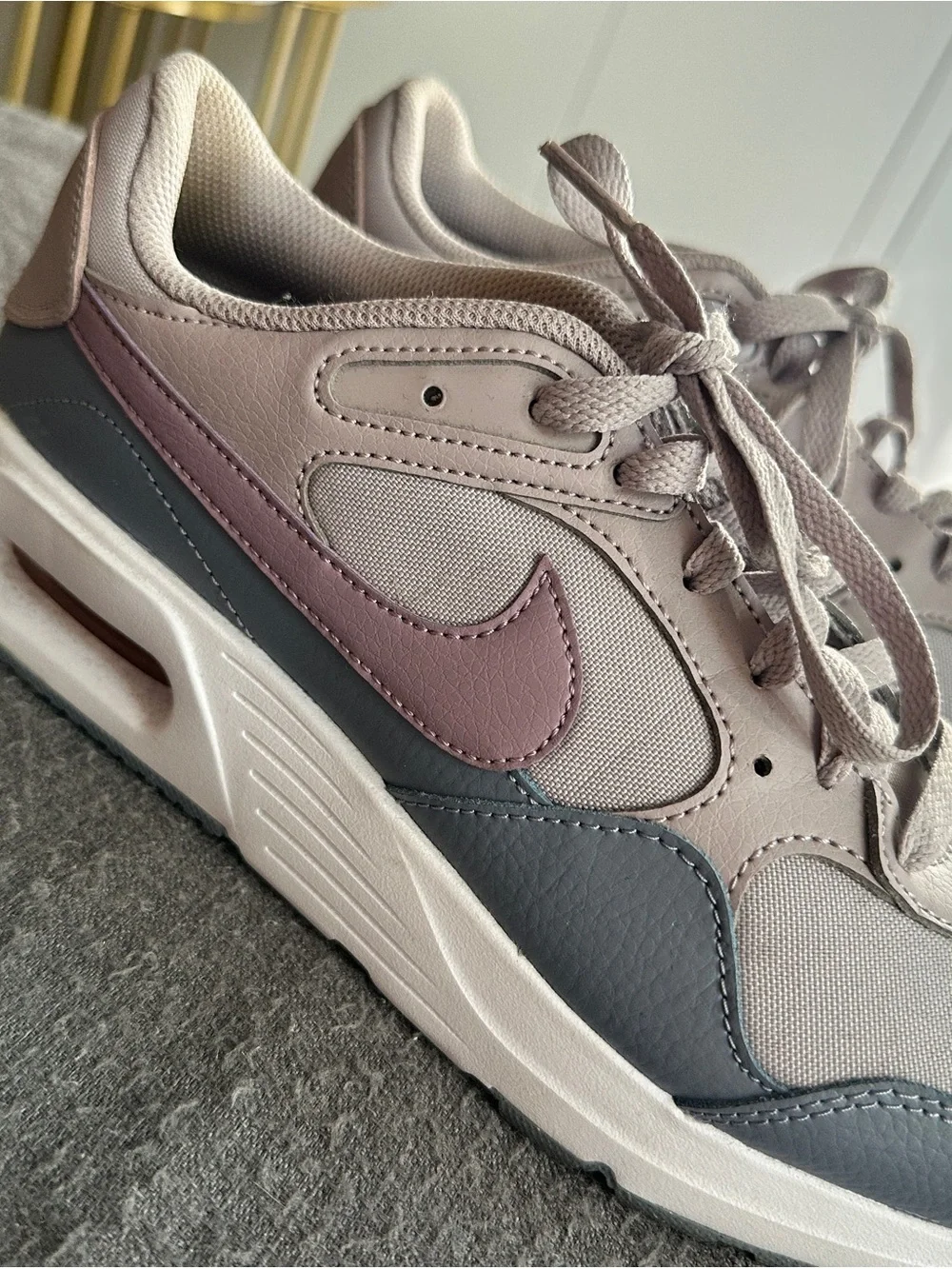 Nike Women's Air Max Lace-Up Sneaker in Mauve and Gray